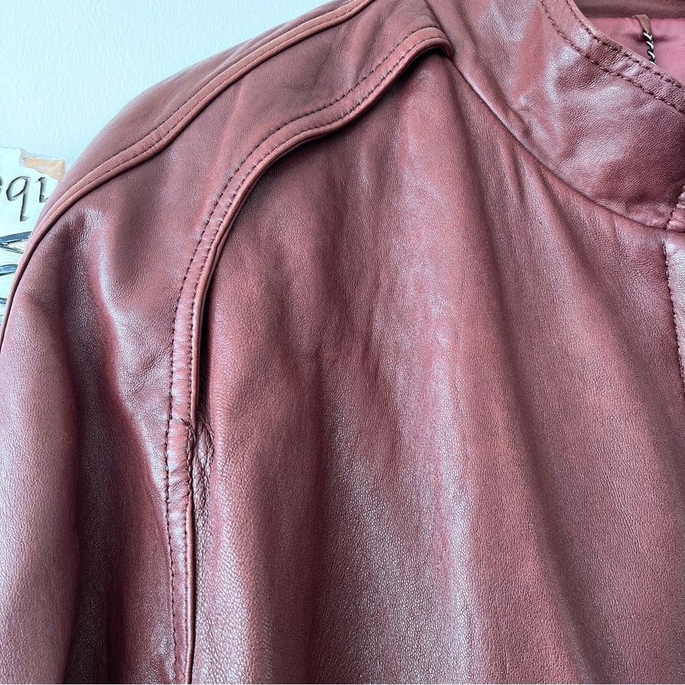 Vintage Members Only By Europe Craft Brown Leather Men’s Bomber Jacket Size 44 L - Picture 5 of 16